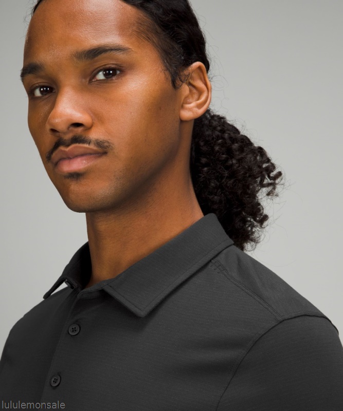 Lululemon Verkauf DELULU744 | Evolution Kurzarm Poloshirt Schwarz
